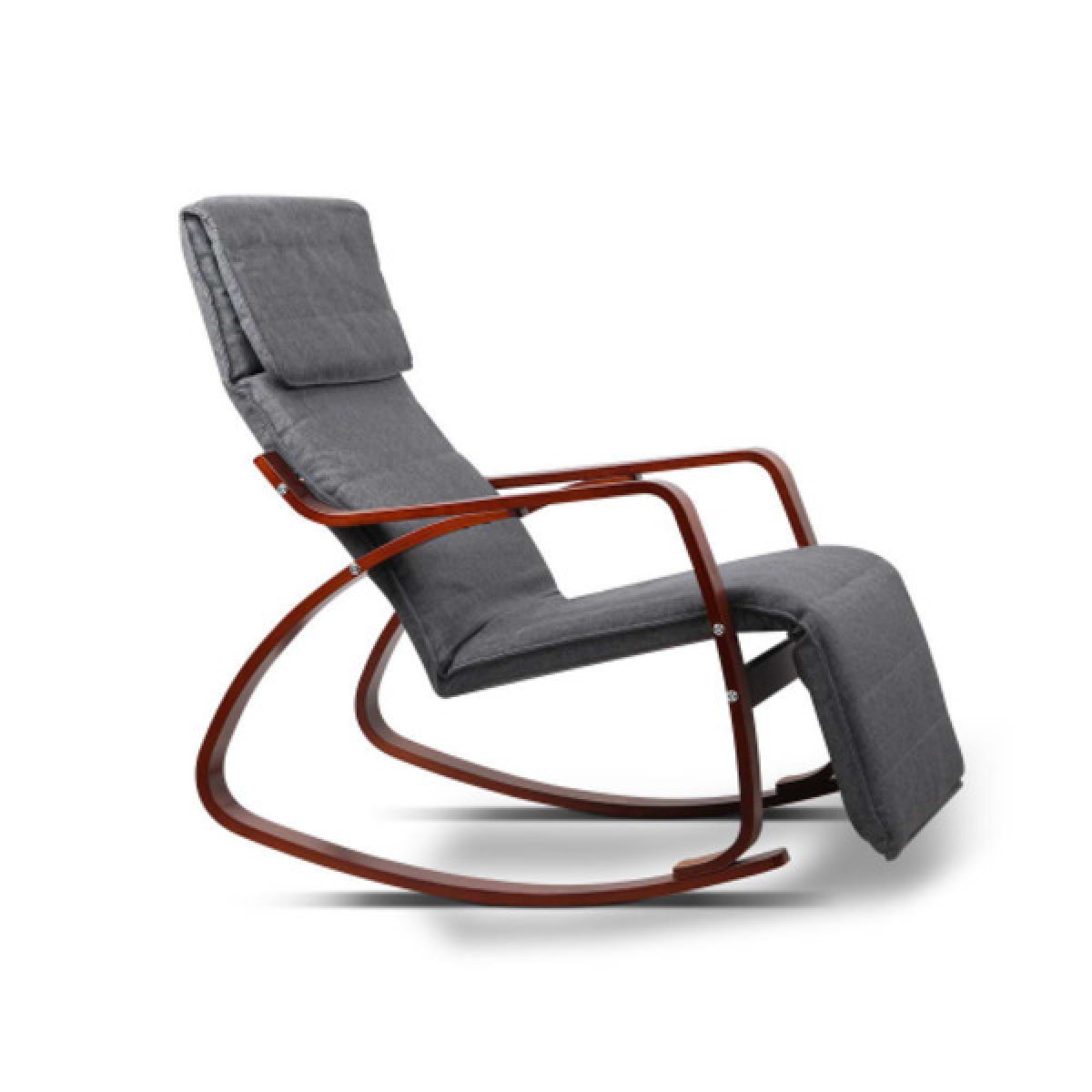 Artiss Fabric Rocking Armchair with Adjustable Footrest